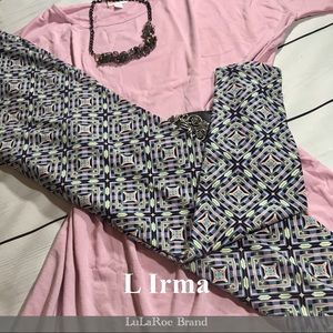 Lularoe Large Pink Irma and TC Leggings Outfit